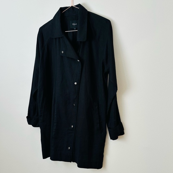 Rails Snap Front “Nadia” Long Jacket Trench cardigan linen blend - Picture 8 of 10